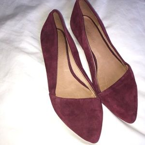 Madewell Mira Flat in Maroon Suede - size 8.5